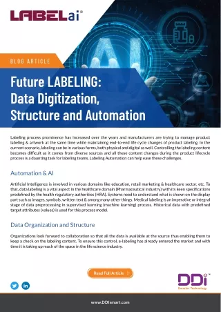 Future LABELING: Data Digitization, Structure and Automation