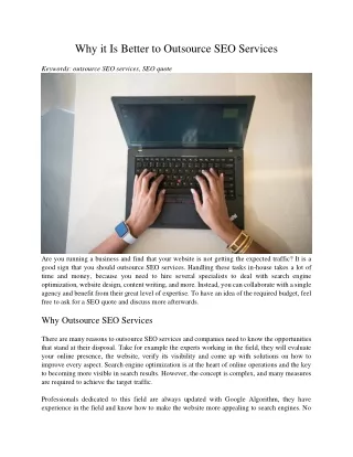 why it is better to outsource seo services