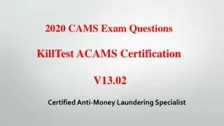 2020 cams exam questions killtest acams