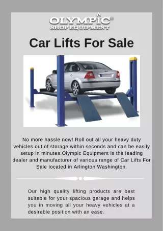 Get Online Details Of Car Lifts For Sale In Your Area