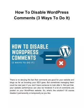 how to disable wordpress comments 3 ways to do it