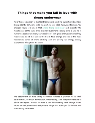 Things that make you fall in love with thong underwear