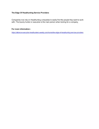 the edge of headhunting service providers