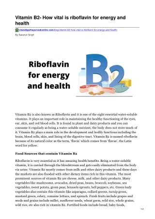 Benefits of vitamin b2