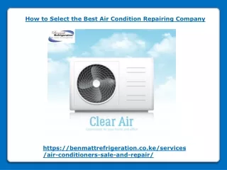 how to select the best air condition repairing