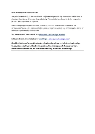 what is lead distribution software