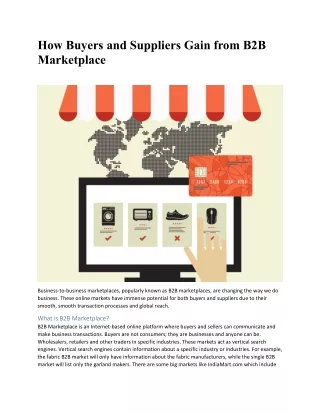 How Buyers and Suppliers Gain from B2B Marketplace