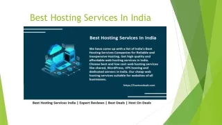 Best Hosting Services In India