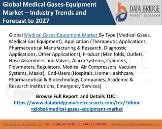 Medical gases equipment market