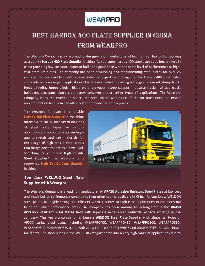 best hardox 400 plate supplier in china from