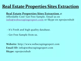 real estate properties sites extraction