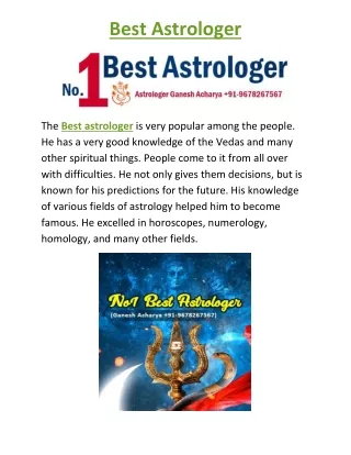 Best Astrologer | World Famous Astrloger - No1 Best Astrologer