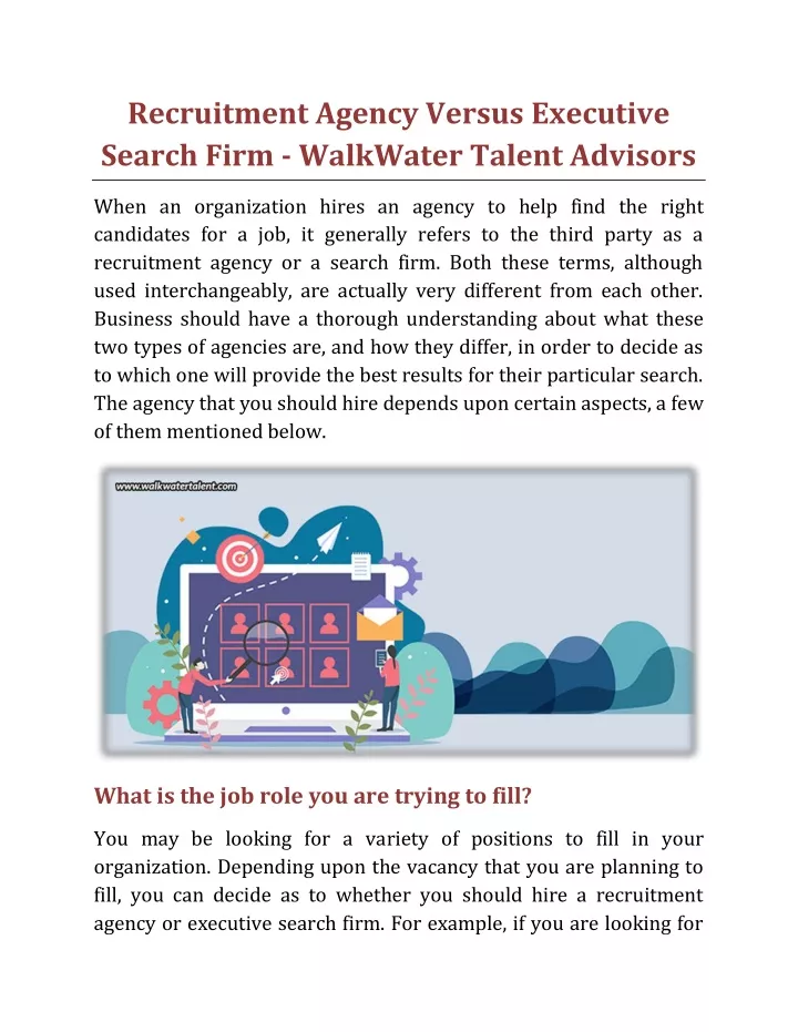 recruitment agency versus executive search firm
