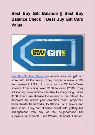 Best Buy Gift Balance || Best Buy Balance Check || Best Buy Gift Card Value