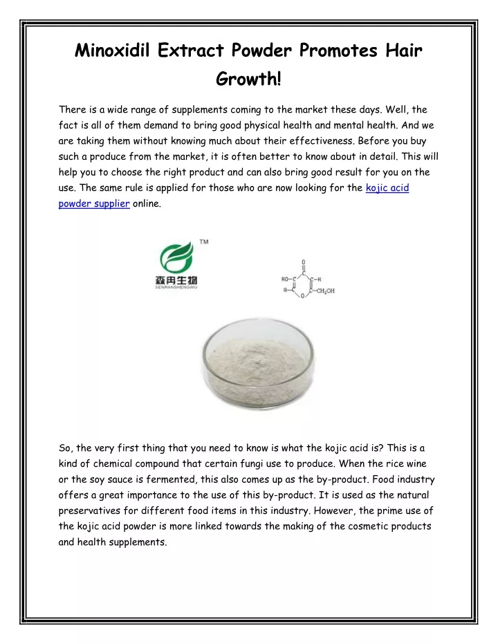 minoxidil extract powder promotes hair growth