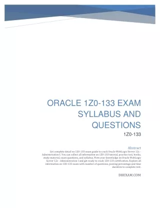 oracle 1z0 133 exam syllabus and questions