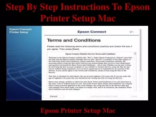 Step by step instructions to epson printer setup mac