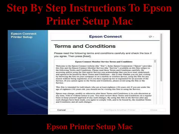 step by step instructions to epson printer setup