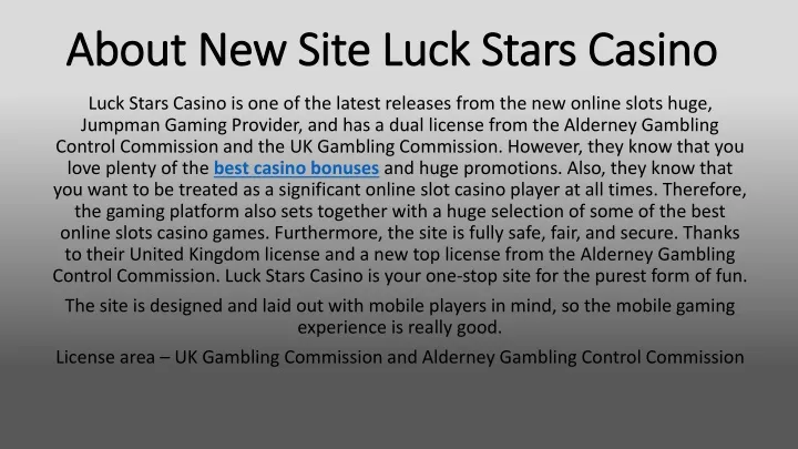about new site luck stars casino