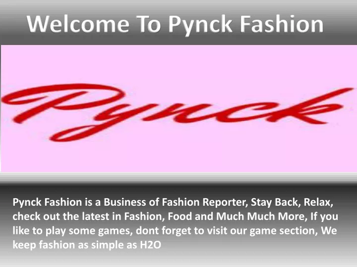 welcome to pynck fashion