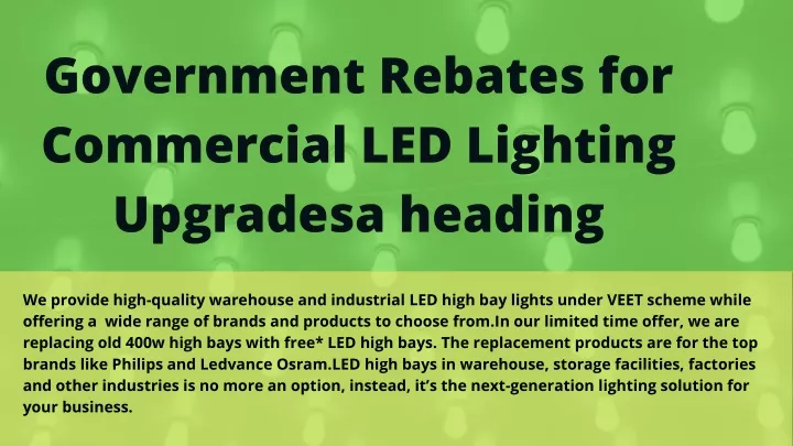 government rebates for commercial led lighting