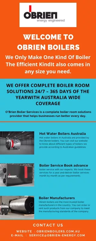 Hot Water Boilers Australia - Obrien Boiler