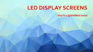 LED DISPLAY SCREENS - EVENT MANAGEMENT