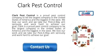 Contact Clark Pest Control to avail the best pest control service
