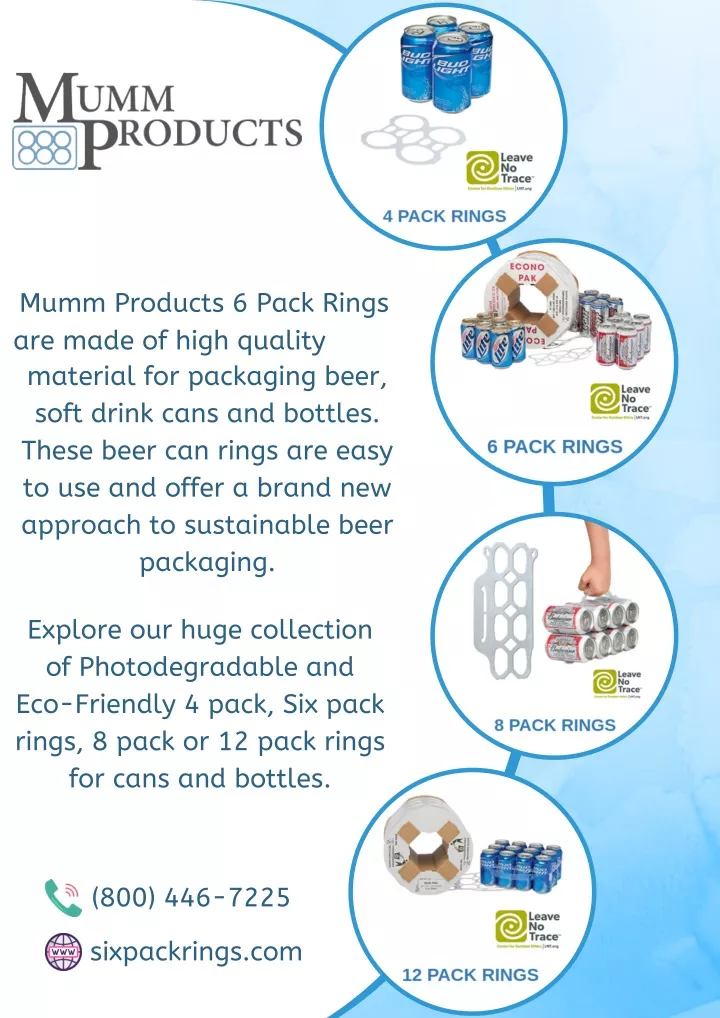 mumm products 6 pack rings are made of high