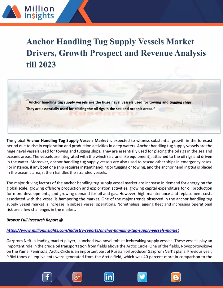 anchor handling tug supply vessels market drivers