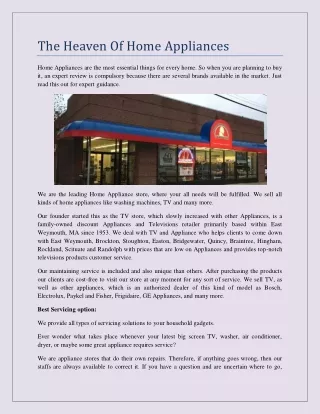 the heaven of home appliances