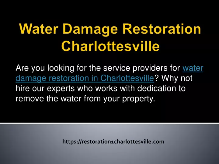 water damage restoration charlottesville