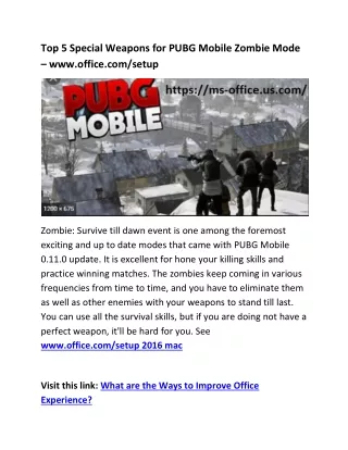 top 5 special weapons for pubg mobile zombie mode