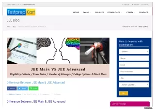 Difference Between JEE Main & JEE Advanced