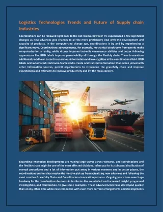 logistics technologies trends and future