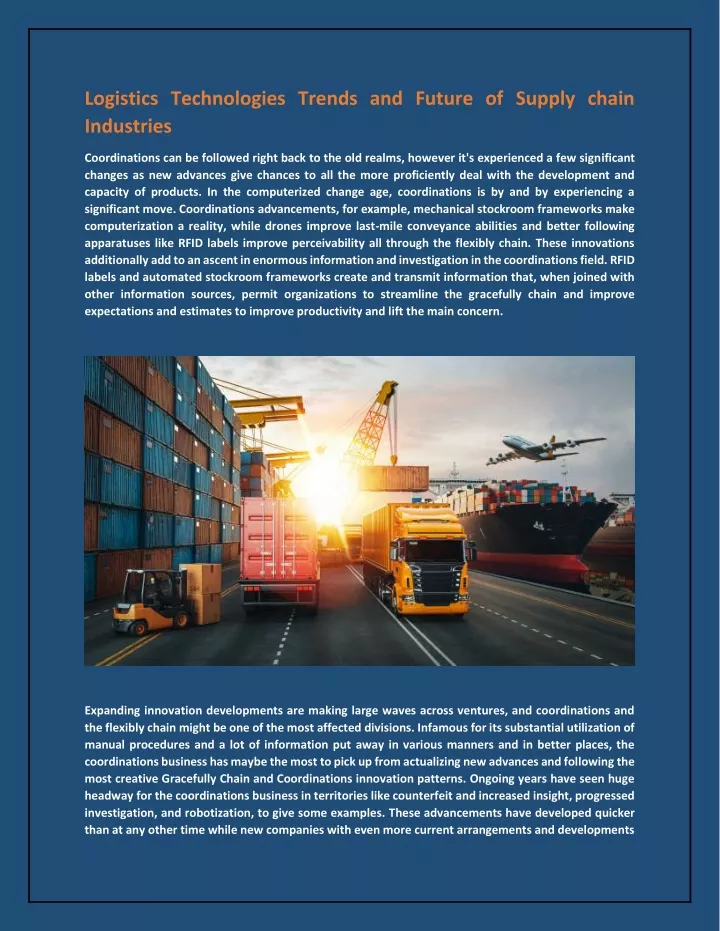 logistics technologies trends and future