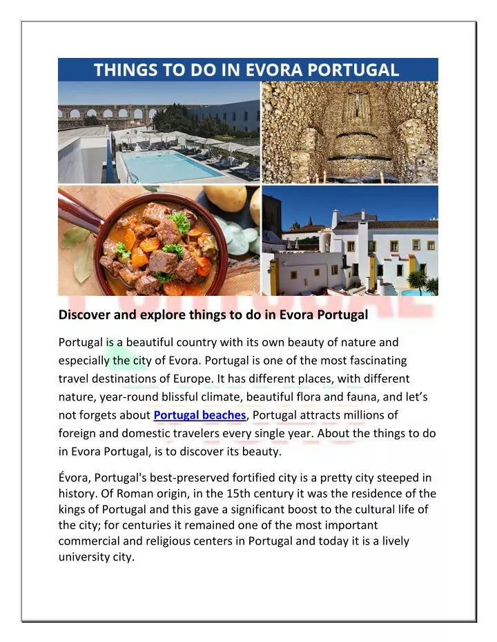 discover and explore things to do in evora