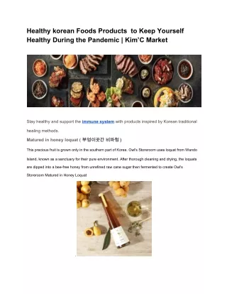 Healthy Korean Foods Products to Keep Yourself Healthy