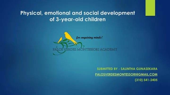 physical emotional and social development of 3 year old children