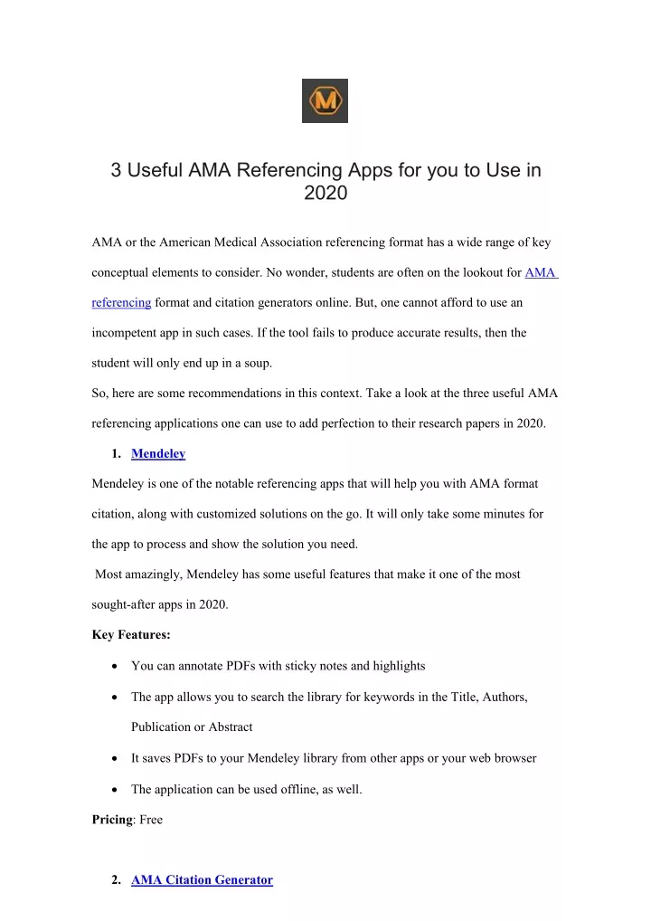 3 useful ama referencing apps
