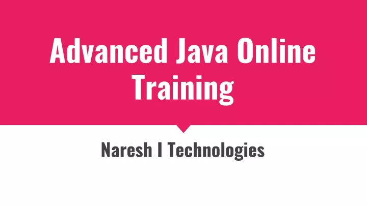 advanced java online training