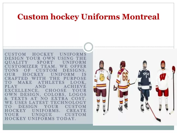 custom hockey uniforms montreal