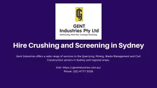 hire crushing and screening in sydney