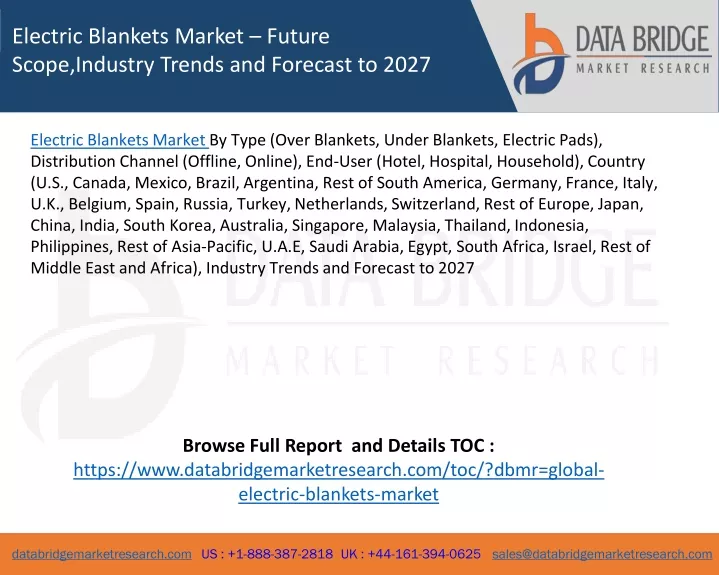 electric blankets market future scope industry