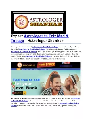 Expert Astrologer in Trinidad & Tobago – Astrologer Shankar: