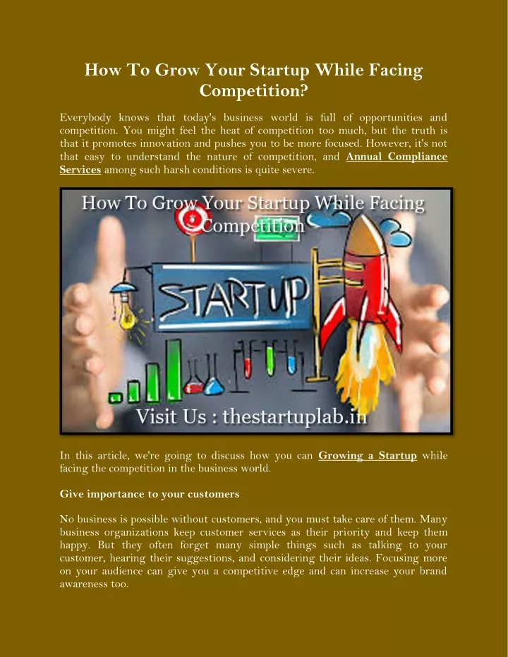 how to grow your startup while facing competition