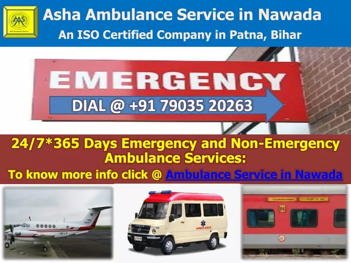 asha ambulance service in nawada an iso certified company in patna bihar