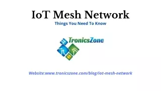 IoT Mesh Network @TronicsZone