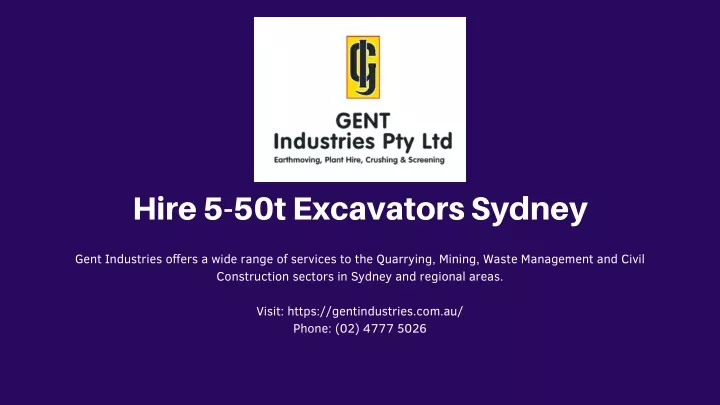 hire 5 50t excavators sydney