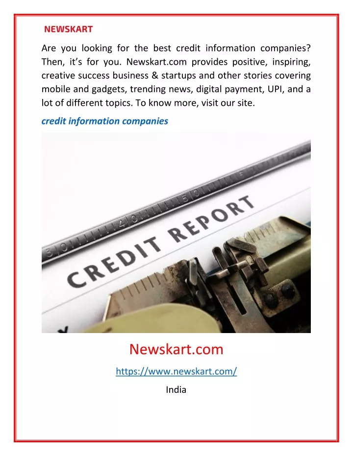 are you looking for the best credit information